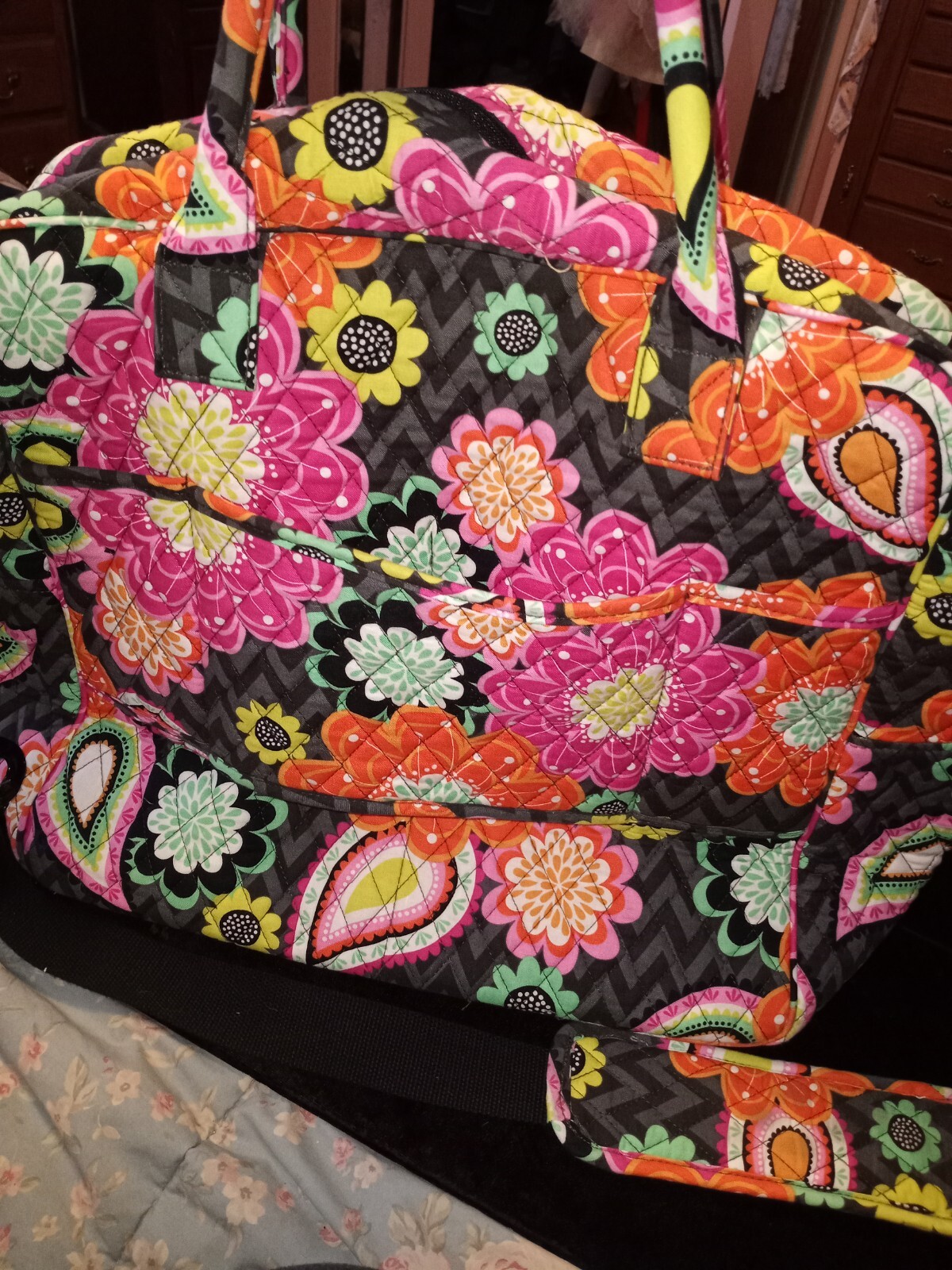 Vera Bradley Duffle Bag Large Ziggy Zinnia Retire Fall Carry On Luggage