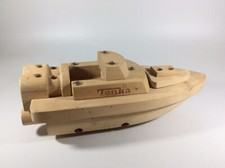 Vintage 2002 Tonka Wooden Boat Wood Toy 9 Already Built Model Ready For Paint