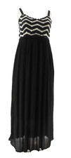 Du Jour Womens Crochet Bodice Maxi Dress in Black Size XS