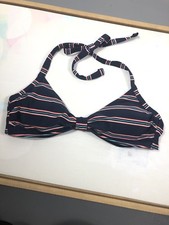 Gap Body Medium Blue Striped Triangle Bikini Bathing Suit Swim Top
