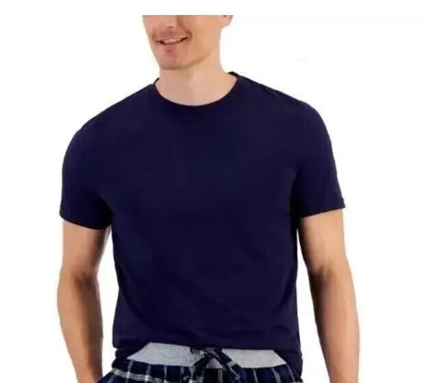 Мужская хлопковая футболка с коротким рукавом Club Room темно-синий Средний цвет 3190₽