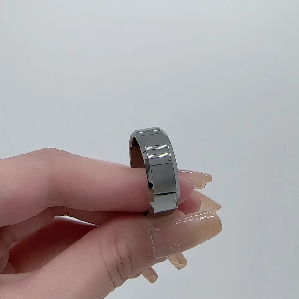 8mm Black Men's Fashion Ring Classic Wedding Rings for Men Birthday Gift 7-11 - Image 2 of 4