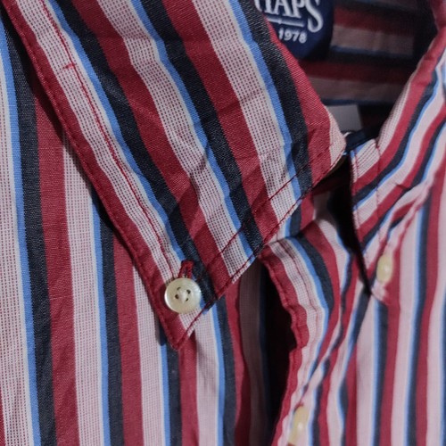 Camisa Ralph Lauren Chaps Rosa Rayas Grande Retro Manga Larga Para Hombre Informal De Colección - Imagen 5 de 13