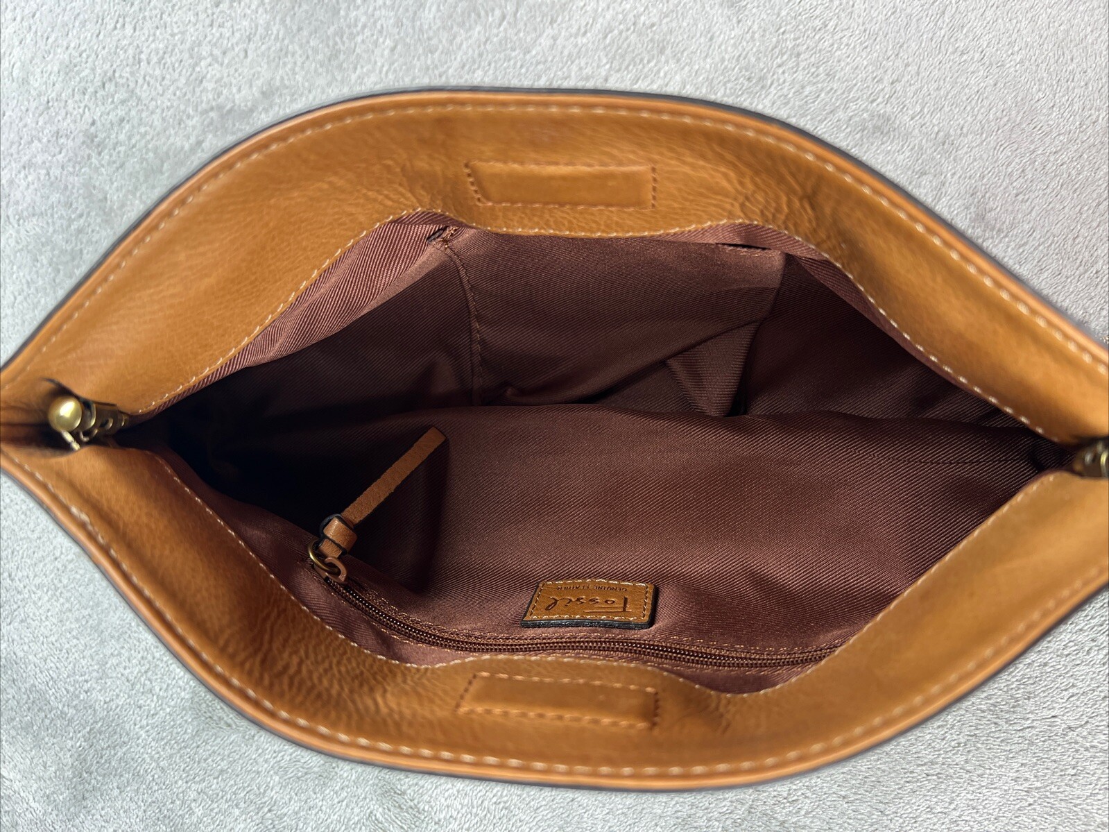 Fossil Clutch Handbag Leather Patchwork Diagonal … - image 4