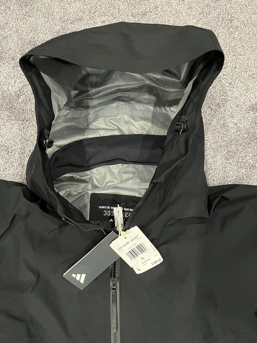 Adidas Adicross Gore-Tex Waterproof Hooded Jacket Black Men Sz