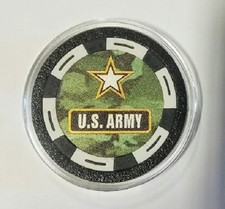 Army Texas Holdem Poker Chip Card Guard Protector US United States Army Military