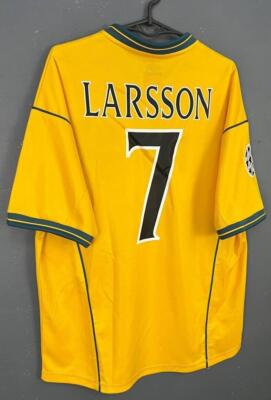 セルティック LARSSON 7番シャツ 2001-03 Celtic Home Shirt Larsson #7 - 6/10 - (XL)