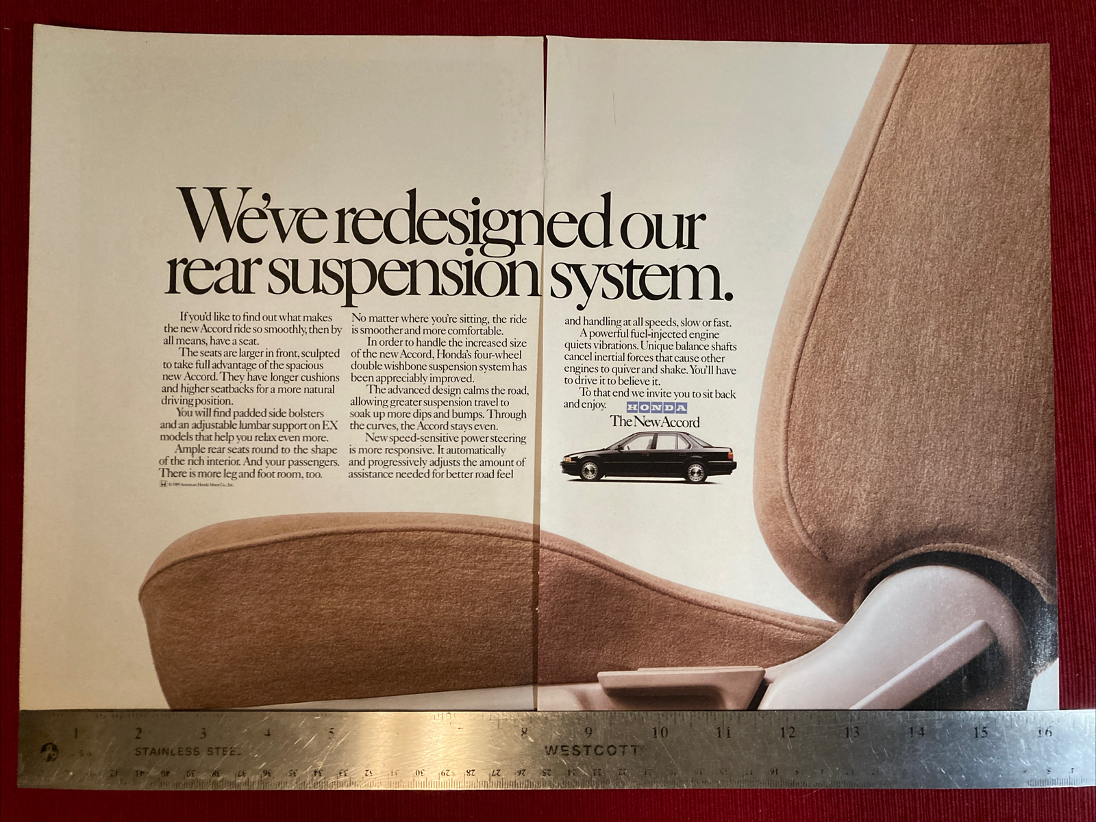 The New Honda Accord 2-page 1990 Print Ad - Great To frame!
