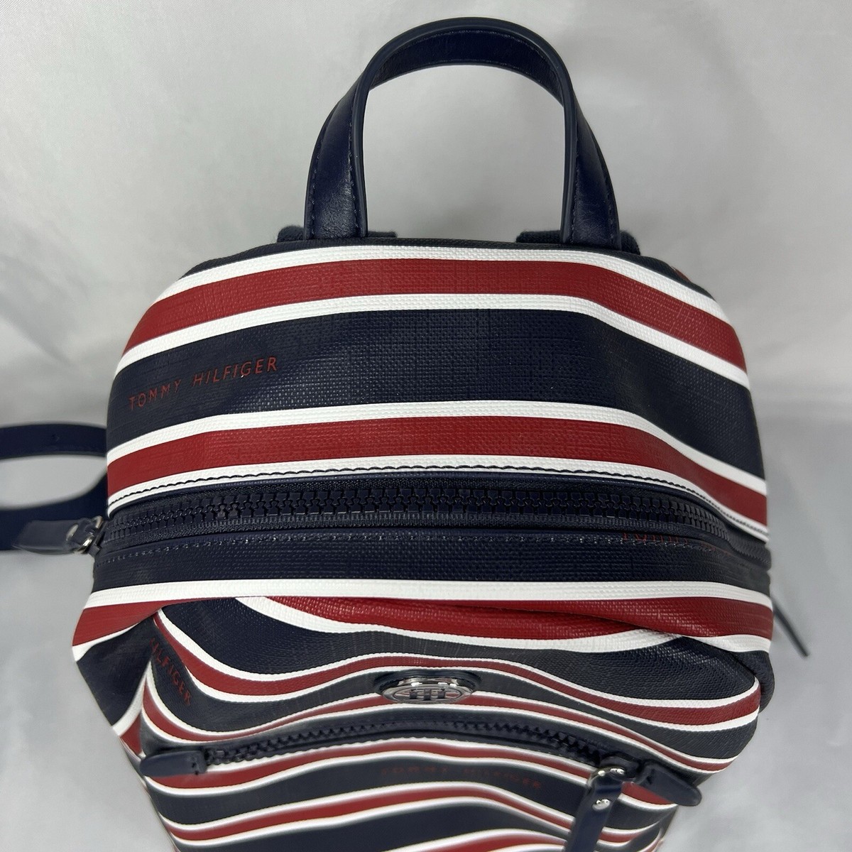 NWT Tommy Hilfiger Blue & Red Stripes Mini Backpack Tommy Hilfiger Blue and Red Stripes Mini Backpack | eBay main image 3