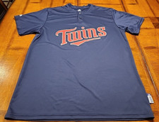 Minnesota Twins Button Jersey Shirt Men Size L MLB Majestic 