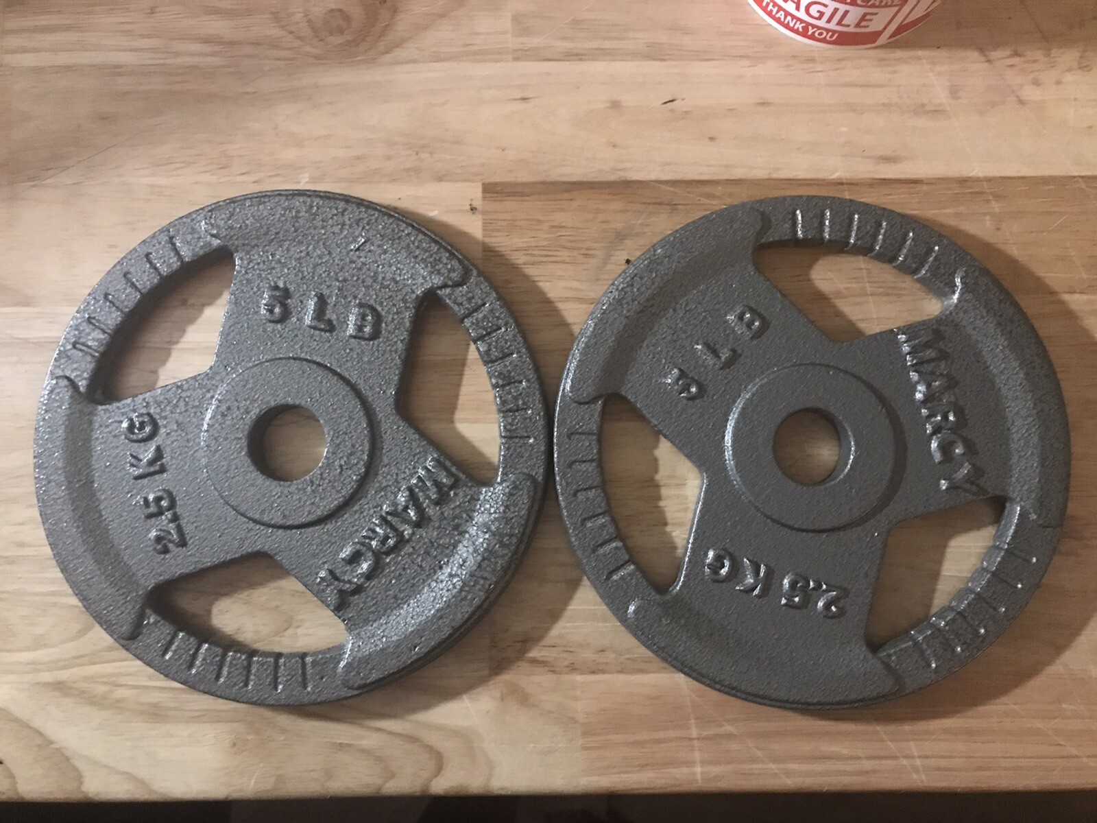 Weights Two 5 LB Weight Plates Set of 2x5 LB (10LBS) Barbell Standard