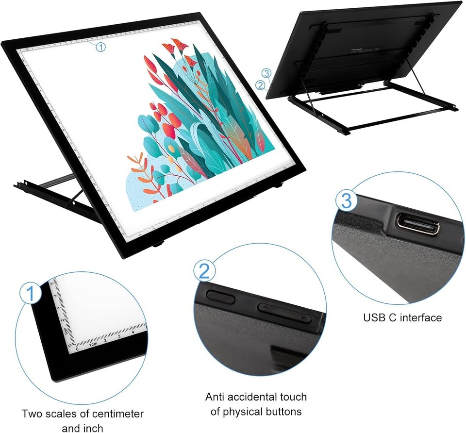 A3 Diamond Painting Light Pad with Stand, 2nd Gen Tracing Light Board