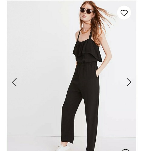 Madewell Black Apron Ruffle Cross Strap 