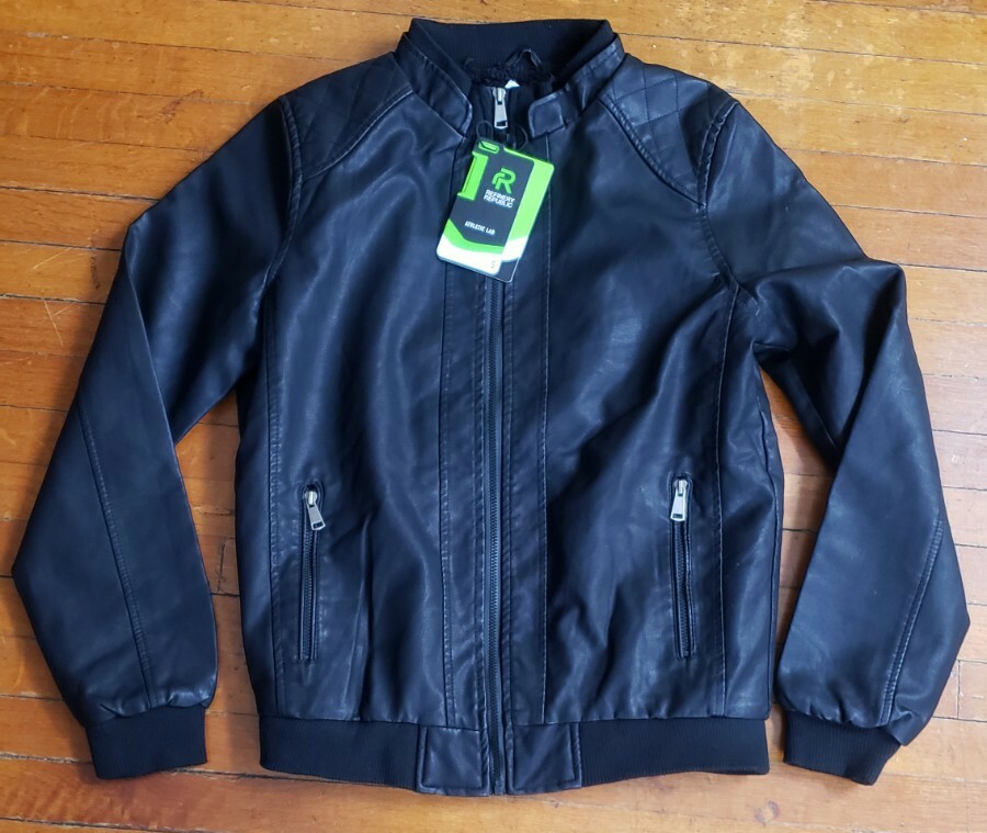 NWT Refinery Republic Men's Full-Zip Black Faux Leather