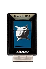 Yin Yang Orcas - High Polish Blue/Sapphire Zippo Lighter - Standard Insert