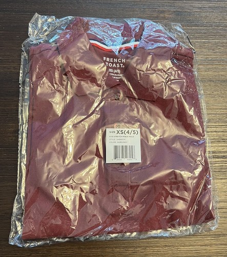 Girls French Toast Burgundy Short Sleeve Uniform Polo Shirt Size XS (4/5)