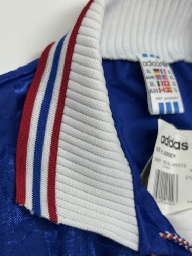 NWT 1996 France Home Jersey EURO 1996 Patch Football Soccer Shirt Adidas Size XL - 第 11/17 張圖片