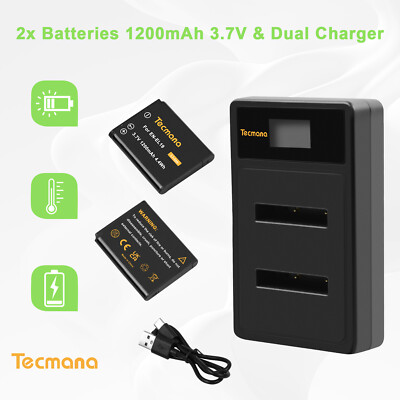2Pcs 1200mAh EN-EL19 ENEL19 Akku+Ladegerät für Nikon Coolpix W150 W100 A100 A300