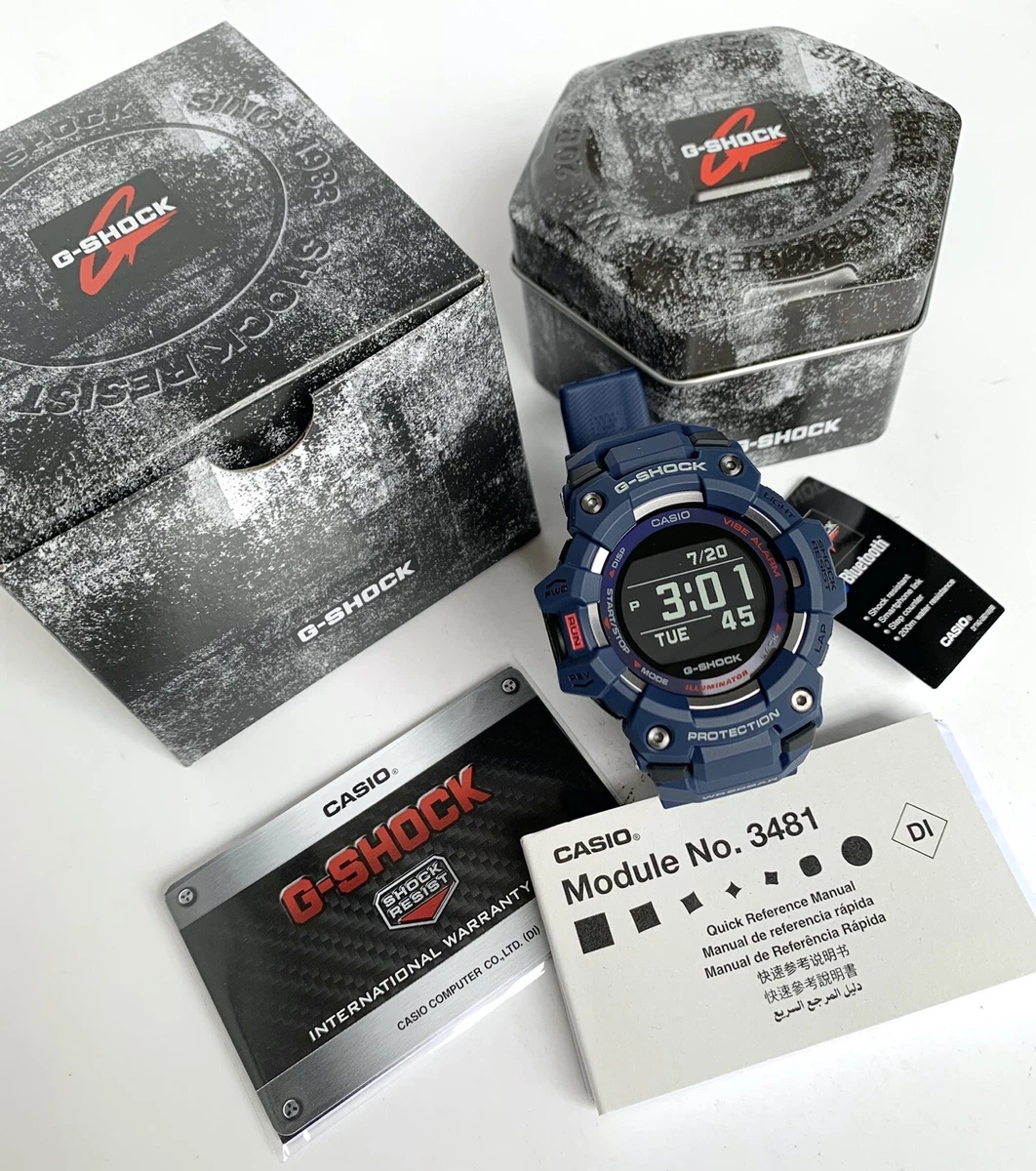 Casio G Shock GBD100 2 G Squad Bluetooth Mobile Link Blue Resin