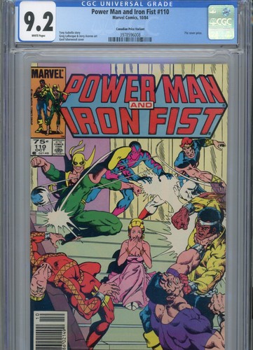 POWER MAN AND IRON FIST #110 HI GRADE 9.2 CGC CPV WHITE PAGES ISHERWOOD COVER