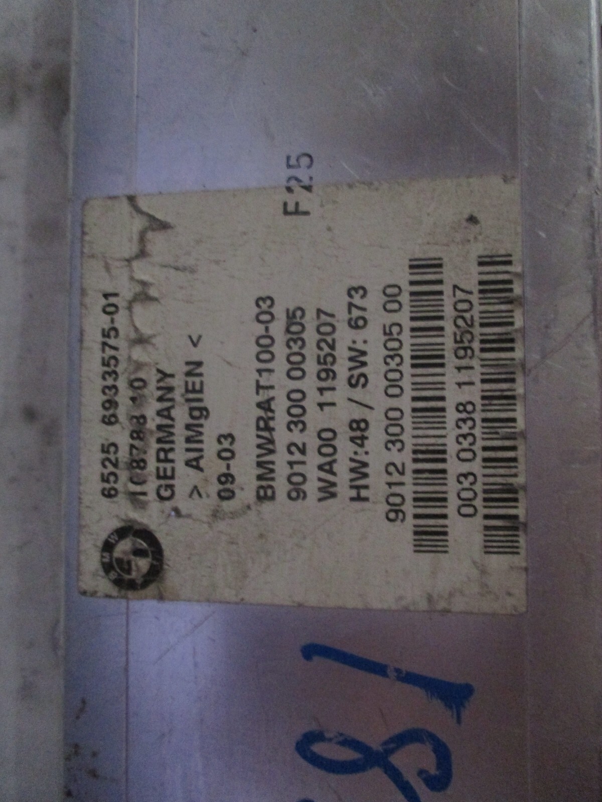 Rear Antennta Amplifier Control Module 65256933575 OEM Rolls Royce Phantom 2004