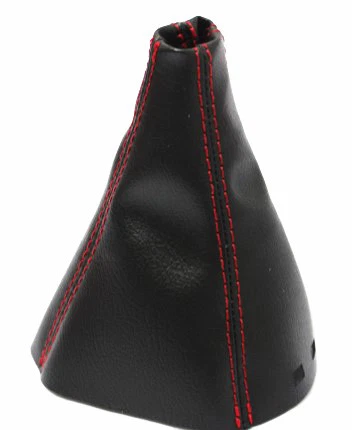 Fits 05-10 Chevrolet Cobalt Vinyl Leather Manual Shift Boot w/Red Stitch - Image 2 of 2