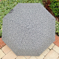 OMBRELLO SAMSONITE COMPATTO AUTO APERTO CHIUSURA STAMPA ANIMALIER GRIGIO NERO GHEPARDO NUOVO CON ETICHETTE