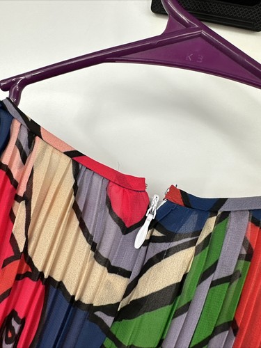 Catherine Malandrino Plissee Kleid Größe 4 ärmellos bunt - Bild 3 von 5