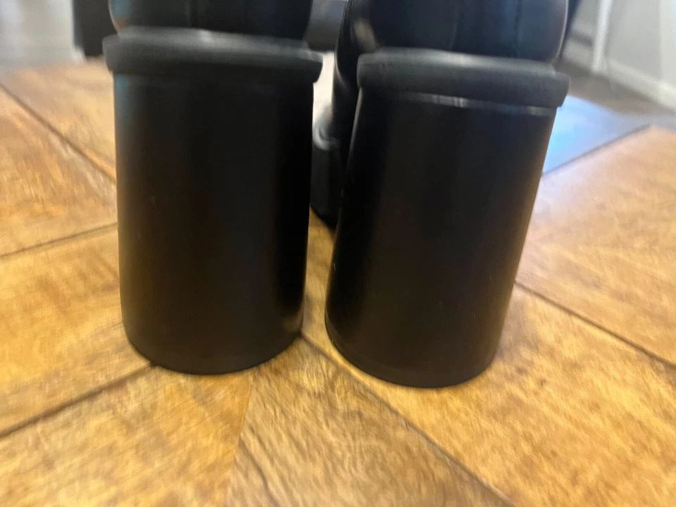 Gianni Bini Suzie Mujer Cuero Encaje/Gancho Cremallera Lateral Tacón Bloque Botas, Negras 6.5M Foto 4 de 4