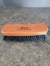 STAR made in BrazilBrazil Shoe Brushes horsehair Wood handle 7" long Pre owned