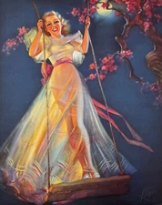 Swingtime, Original Vintage 1930s Irene Patten Pin-Up Print Collectible