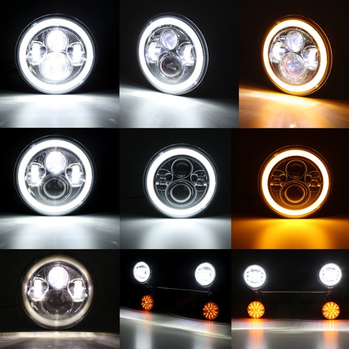 7" LED Headlight + Fog Passing Lights Bar For Honda Shadow Aero Ace Phantom VLX - Foto 6 di 12
