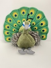 HTF Peacock Peafowl Bird 11 Inch Stuffed Animal Plush Toy Colorful USA Seller