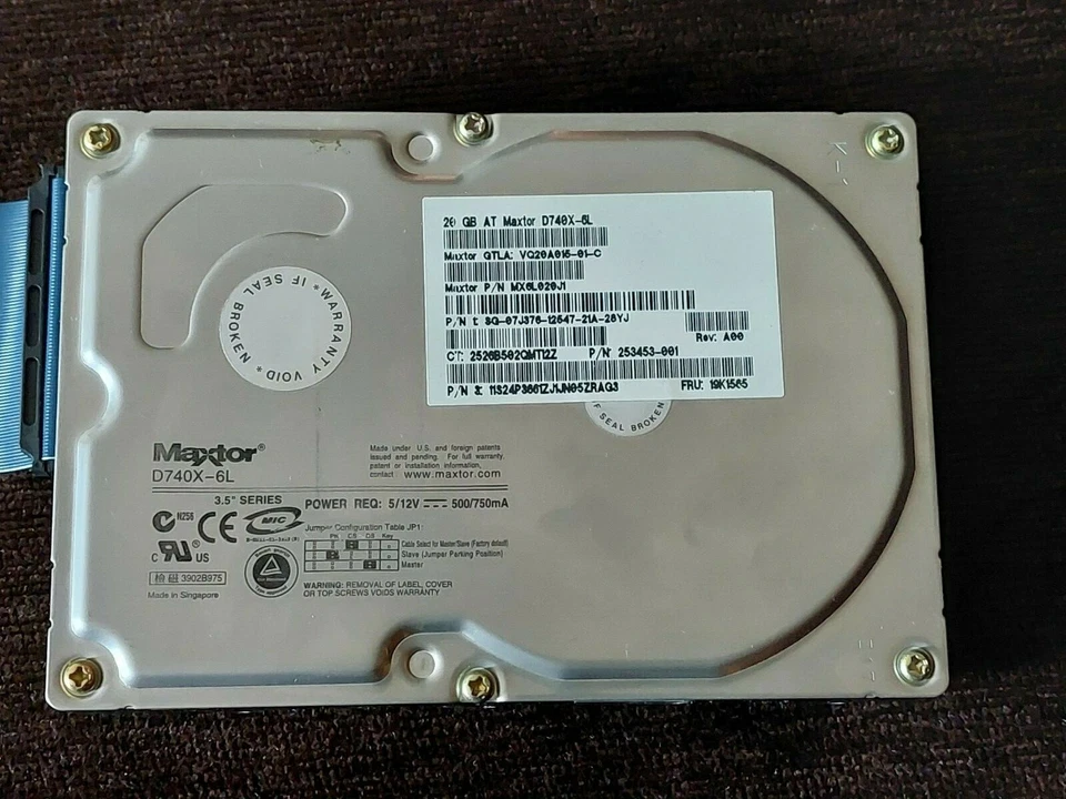 Maxtor D740X-6L (6L020J1) 20GB.ATA-133 2MB Buffer/3.5"Series 40-pin IDE Internal - Image 2 of 4