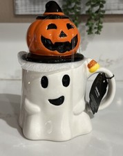 Halloween Ghost Jack O Lantern Mug With Lid