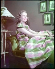 DIANA LYNN Original Vintage Ektachrome Photo TRANSPARENCY 5x4 Slide with snipe