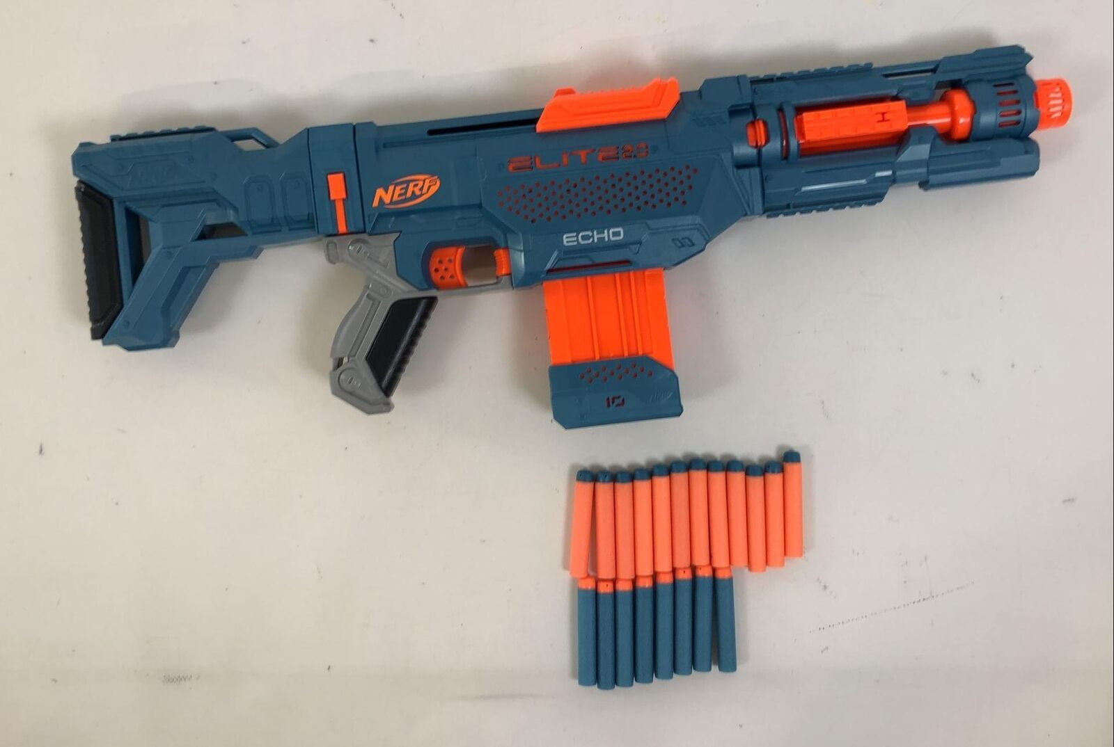 NERF Elite 2.0 Echo CS-10 Blaster - rivista clip 10 freccette - blu e arancione