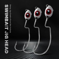 20Pcs 3D eye Swimbait Jig Heads Weighted Hooks for Texas Ned Rig Hooks 1.8g-14g