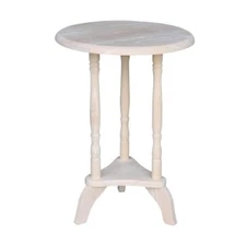 IC International Concepts Round Plant Table, L: 16 x W: 16 x H:23, Unfinished