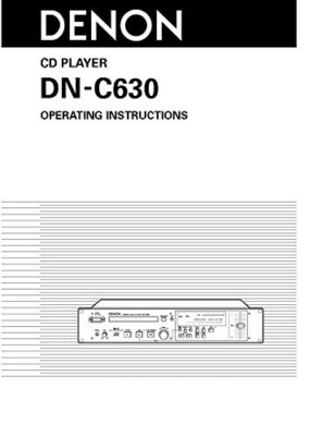 Denon DN-C630 Professional CD Player - Bedienungsanleitung - BENUTZERHANDBUCH 