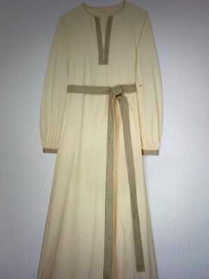 Tory Burch Tie-Sleeve Tunic Dress Size 14 Color Cream NWT