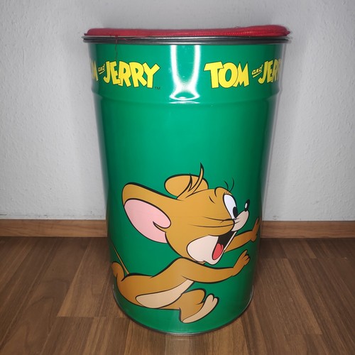 Tom & Jerry Sitztonne Vintage Hocker Papiereimer Mit Deckel Made In Italy - Bild 2 von 14