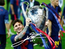 A3 A4 Framed Photo Signed Lionel Messi Champions League Barcelona Legend (2)