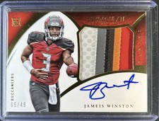 Jameis Winston Patch Autograph Immaculate Rookie RPA On Card . rookie card picture