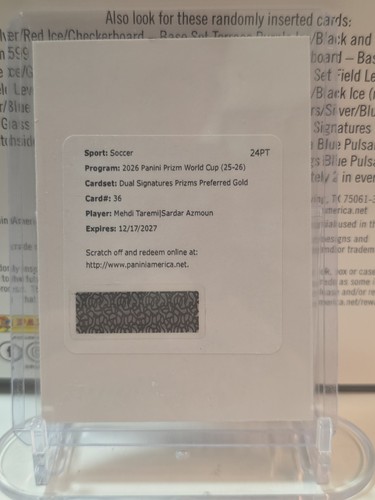 Gold Mehdi Taremi Sardar Azmoun 2026  Prizm World Cup Dual Auto Redemption /5