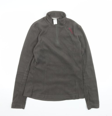 Quechua Damen grau Fleece Pullover Hoodie XS 1/4 Zip Wandern Oberteil