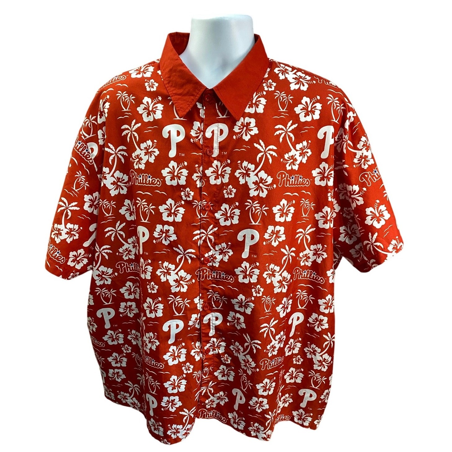 Philadelphia Phillies Chevrolet SGA Hawaiian Button Down Shirt 2XL MLB