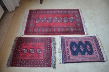 3x kleiner echter Buchara Orientteppich Teppich Läufer Brücke Vorleger