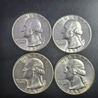 4 - BU WASHINGTON SILVER QUARTER DOLLARS ~ 1957