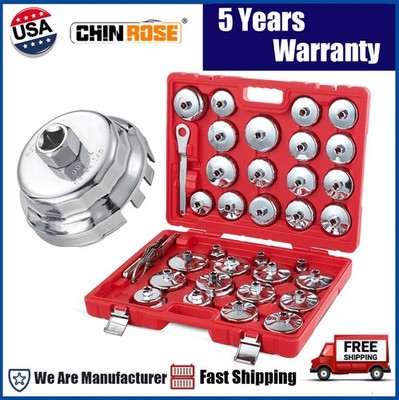 Chinrose Auto Oil Filter Socket Wrench Set 1/2 inch Drive Cap Removal Tool NEW